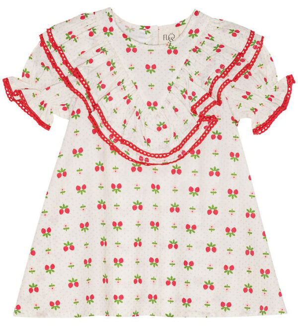 Flöss Kjole - Sofia - Soft White Berry m. Blonder