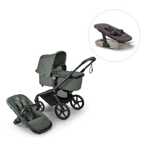 Fox 5 Renew complete inkl. Giraffe bouncer - forest green/tornado grey