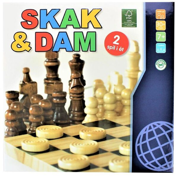GA Leg Spil - Træ - Skak & Dam