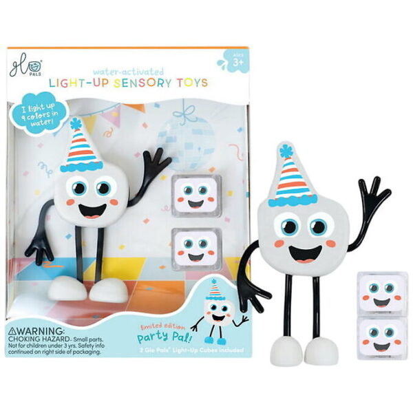 Glo Pals Figur/Sansekuber m. Lys - Party Pal - Hvid Glo Pals Figur/Sansekuber m. Lys - Party Pal - Hvid
