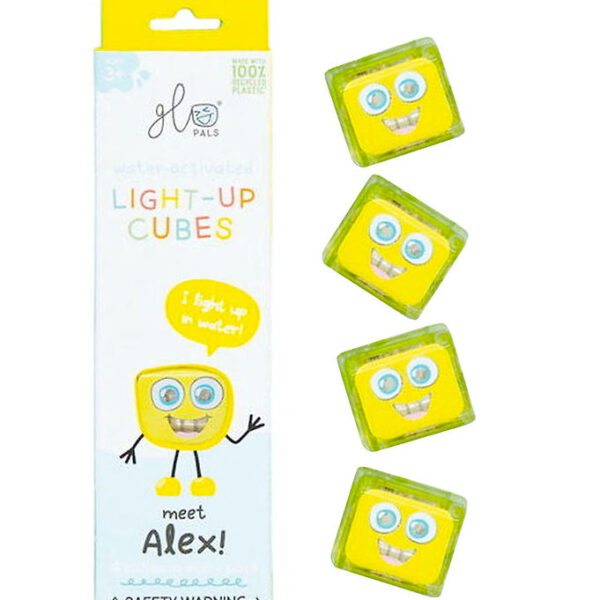 Glo Pals Sansekuber m. Lys - Alex - 4 stk. - Gul