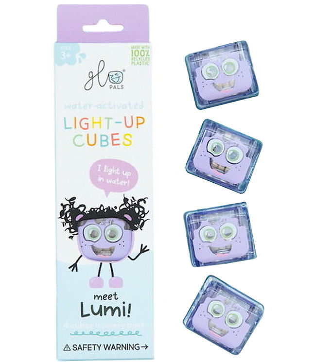 Glo Pals Sansekuber m. Lys - Lumi - 4 stk. - Lilla Glo Pals Sansekuber m. Lys - Lumi - 4 stk. - Lilla