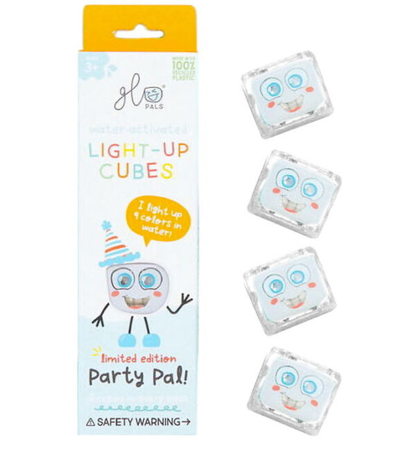 Glo Pals Sansekuber m. Lys - Party Pal - 4 stk. - Hvid