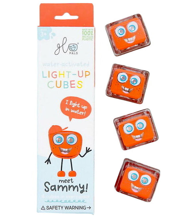Glo Pals Sansekuber m. Lys - Sammy - 4 stk. - Rød Glo Pals Sansekuber m. Lys - Sammy - 4 stk. - Rød