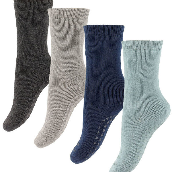 GoBabyGo Skridsikre Strømper - 4-Pak - Blå/Grå