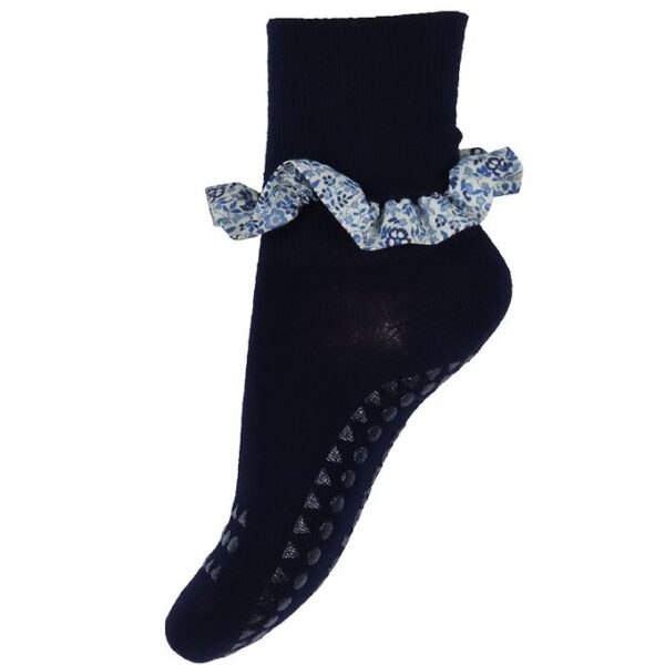 GoBabyGo Skridsikre Strømper - Bamboo/Liberty - Dark Blue