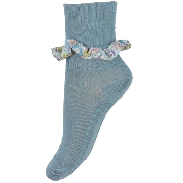 GoBabyGo Skridsikre Strømper - Bamboo/Liberty - Dusty Blue