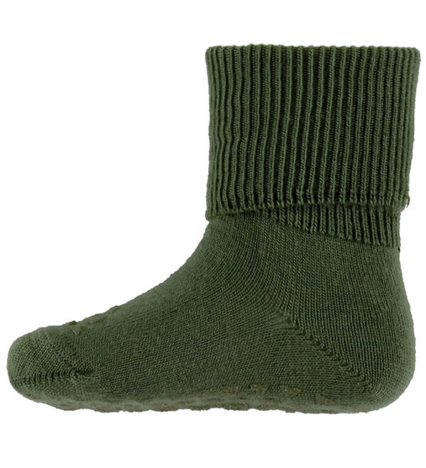 GoBabyGo Skridsikre Strømper - Uld - Olivine GoBabyGo Skridsikre Strømper - Uld - Olivine