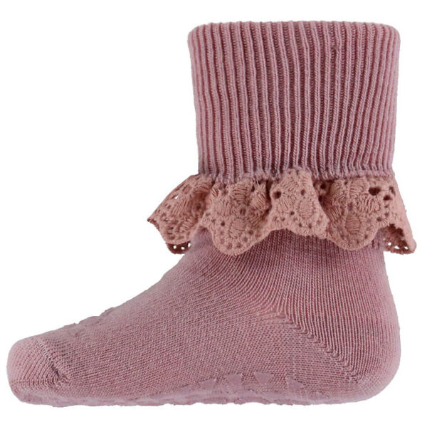 GoBabyGo Skridsikre Strømper - Uld - Woodrose m. Blonde