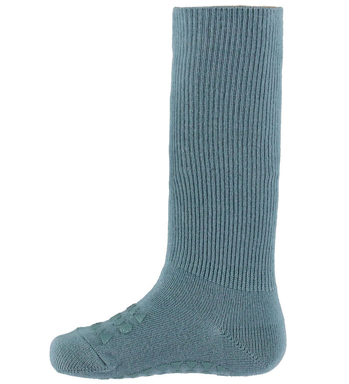 GoBabyGo Strømper - Bambus - Non-Slip Socks - Dusty Blue GoBabyGo Strømper - Bambus - Non-Slip Socks - Dusty Blue