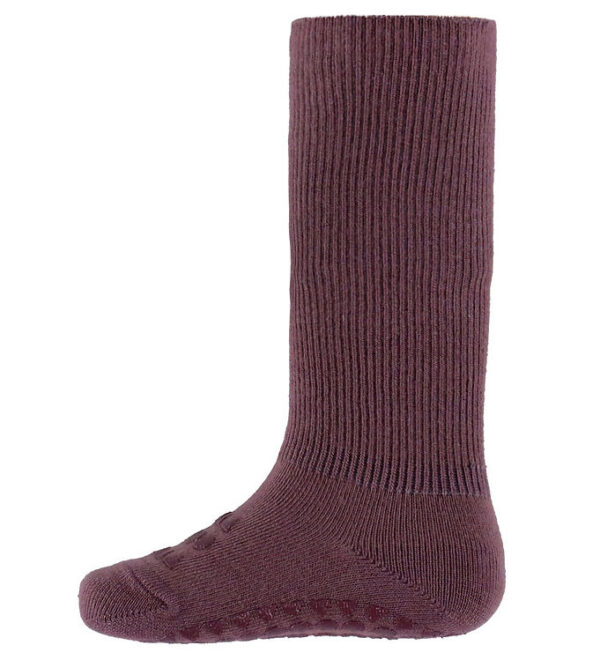 GoBabyGo Strømper - Bambus - Non-Slip Socks - Misty Plum