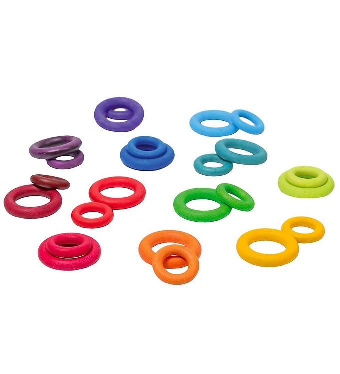 Grimms Trælegetøj - Building Rings Rainbow Grimms Trælegetøj - Building Rings Rainbow