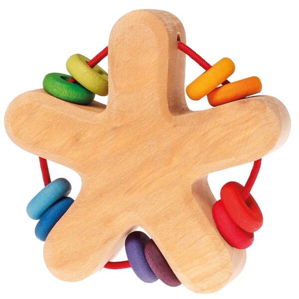 Grimms Trælegetøj - Rangle - Stjerne - Multifarvet