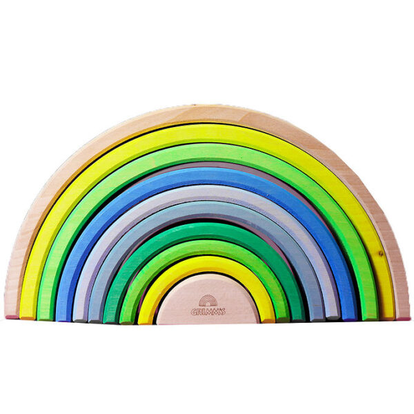 Grimms Trælegetøj - Regnbue - 10 Dele - Neongrøn