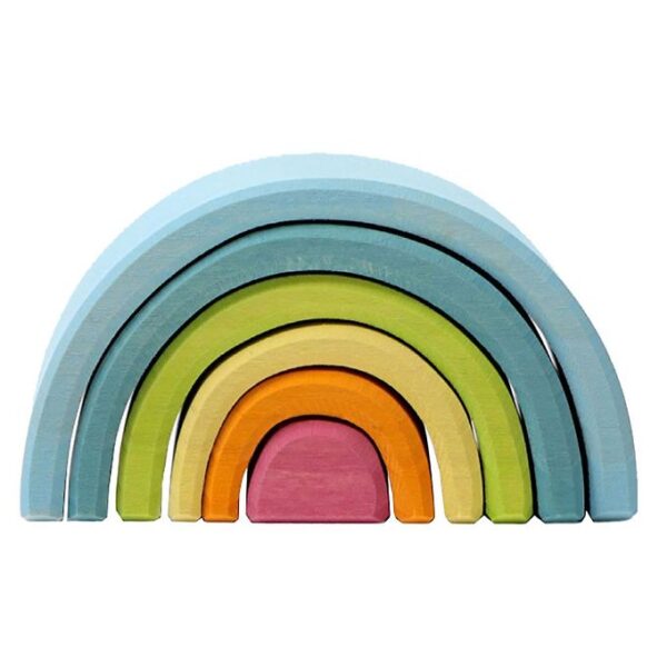 Grimms Trælegetøj - Regnbue - Lille - 6 Dele - Pastel