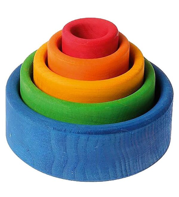 Grimms Trælegetøj - Stableskåle - 5 Dele - Blå Grimms Trælegetøj - Stableskåle - 5 Dele - Blå