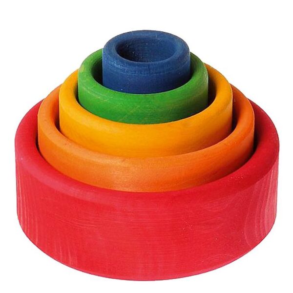 Grimms Trælegetøj - Stableskåle - 5 Dele - Rød