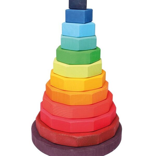 Grimms Trælegetøj - Stabletårn - 12 Dele - Multifarvet