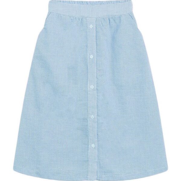 Grunt Nederdel - Joan Check Midi - Lys Blå m. Tern Grunt Nederdel - Joan Check Midi - Lys Blå m. Tern