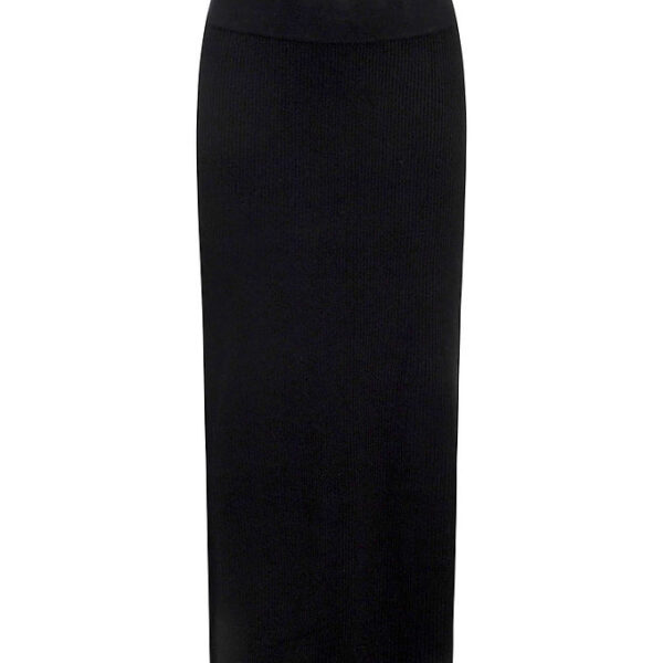 Grunt Nederdel - Rib - Viskose - Elise - Sort