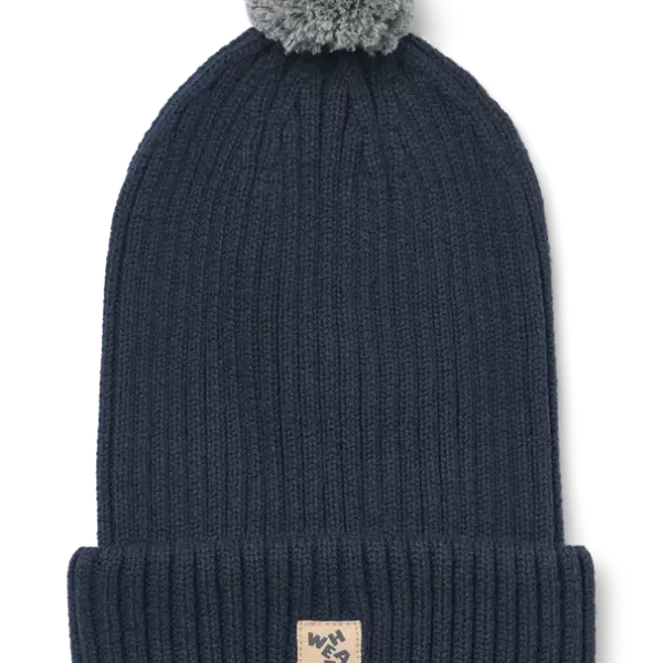 Habar Strikket Hue - Ink melange - 1-3 ÅR