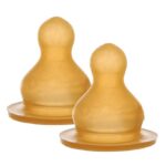 Hevea Flaskesutter - 2-pak - Naturgummi - Slow Flow