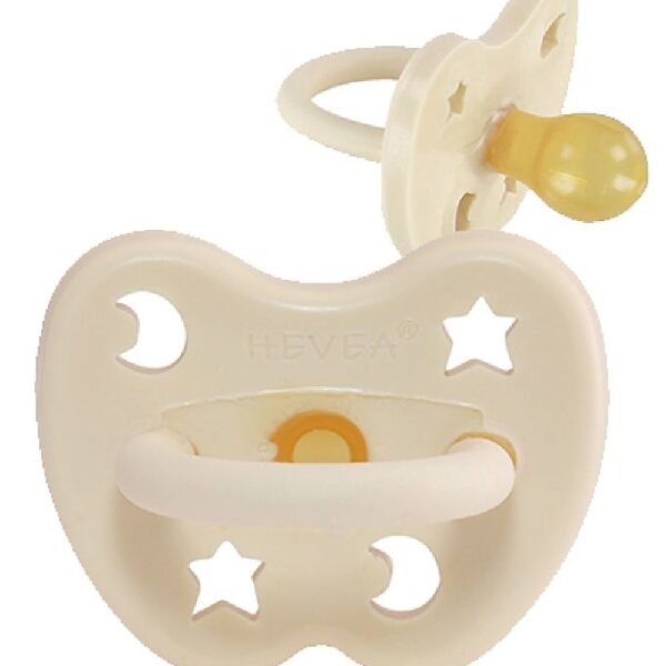 Hevea Sut - 0-3 mdr - Naturgummi - Milky White m. Måne/Stjerner Hevea Sut - 0-3 mdr - Naturgummi - Milky White m. Måne/Stjerner