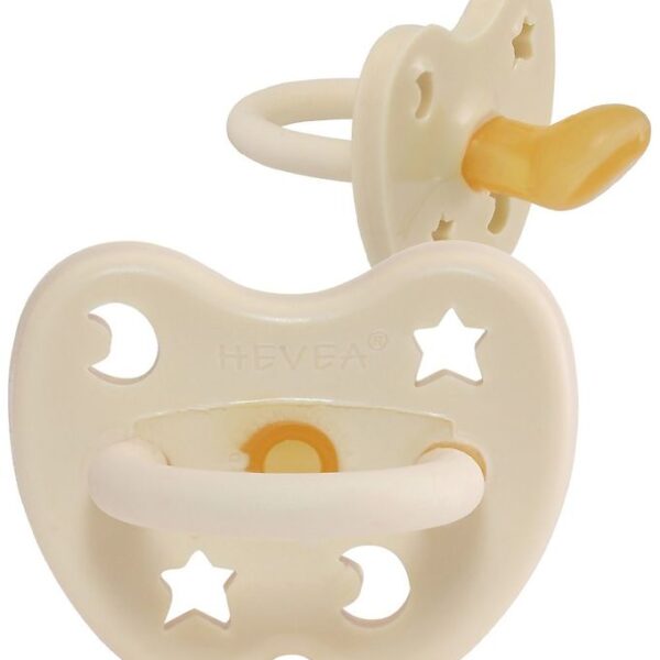 Hevea Sut - 3-36 mdr - Stjerne/Måne - Naturgummi - Milky White Hevea Sut - 3-36 mdr - Stjerne/Måne - Naturgummi - Milky White