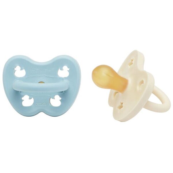 Hevea Sutter - 0-3 mdr - 2-pak - Naturgummi - Baby Blue/Milky Wh