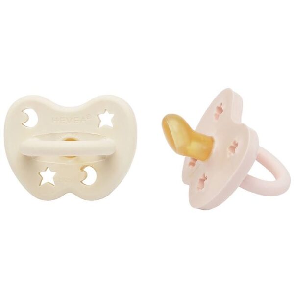 Hevea Sutter - 0-3 mdr - 2-pak - Naturgummi - Powder Pink/Milky