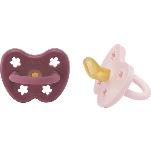 Hevea Sutter - 3-36 mdr - 2-Pak - Naturgummi - Powder Pink & Ros