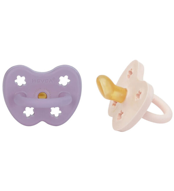 Hevea Sutter - 3-36 mdr. - 2-Pak - Naturgummi - Powder Pink/Lave Hevea Sutter - 3-36 mdr. - 2-Pak - Naturgummi - Powder Pink/Lave