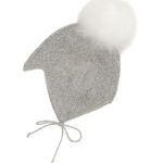 Huttelihut Babyhjelm m. Kvast - Alpakauld - Strik - Gråmeleret