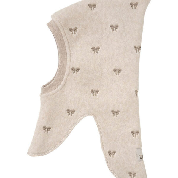 Huttelihut Elefanthue - 2-lags - Fleece - Camel Melange m. Sløjf