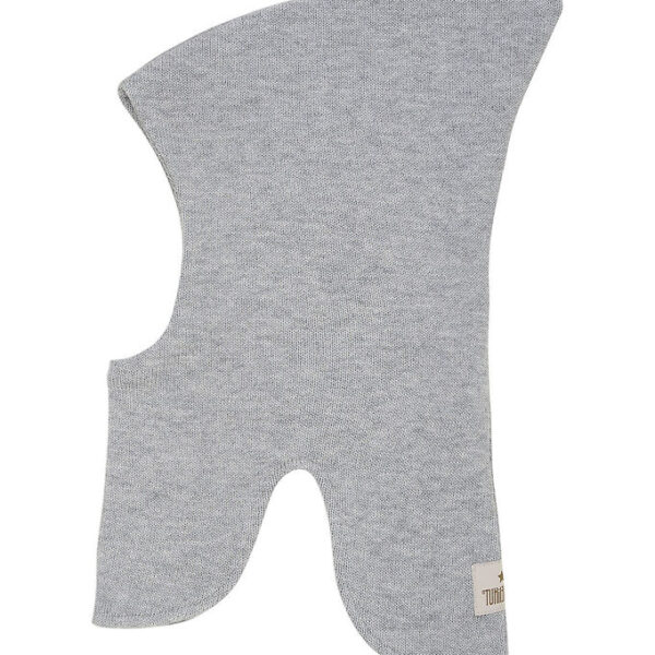 Huttelihut Elefanthue - 2-lags - Uld - Strik - Lysegråmeleret