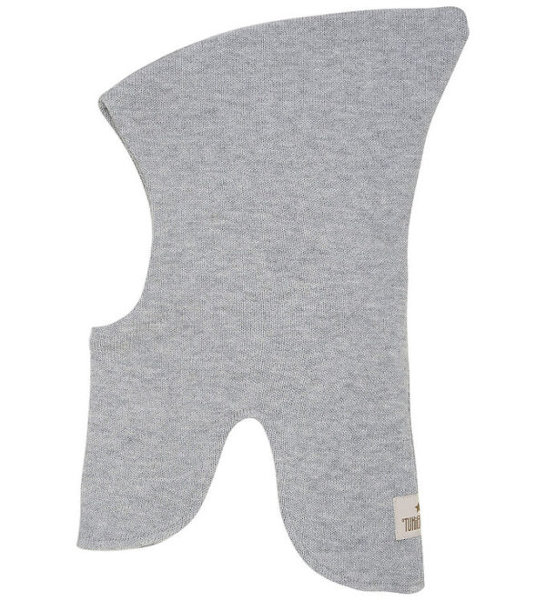 Huttelihut Elefanthue - 2-lags - Uld - Strik - Lysegråmeleret