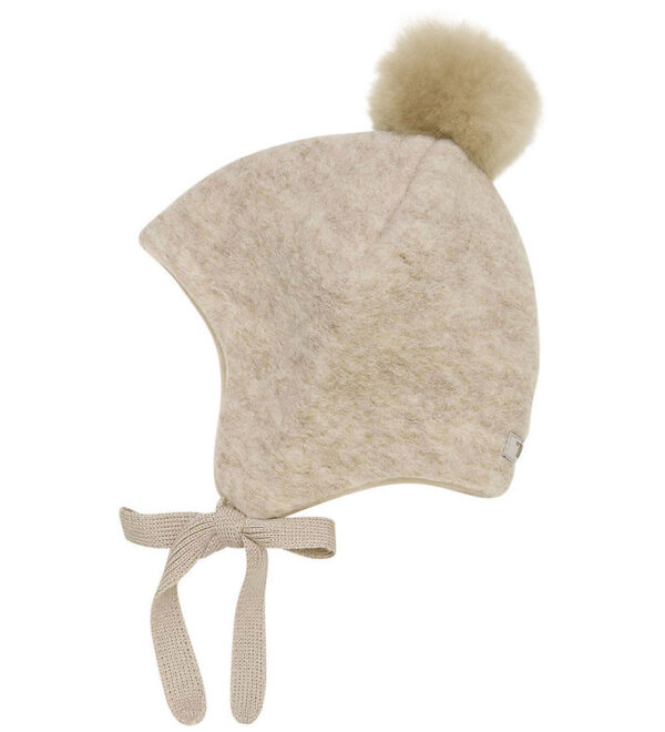 Huttelihut Hue - Uld - Sand Melange m. Kvast