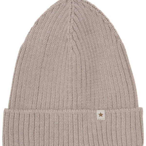 Huttelihut Hue - Uld - Strik - Dino - Camel Melange m. Takker Huttelihut Hue - Uld - Strik - Dino - Camel Melange m. Takker