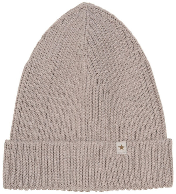 Huttelihut Hue - Uld - Strik - Dino - Camel Melange m. Takker Huttelihut Hue - Uld - Strik - Dino - Camel Melange m. Takker