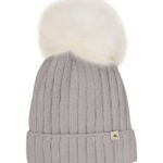 Huttelihut Hue - Uld/Bomuld - Strik - Medium Gråmeleret m. Kvast