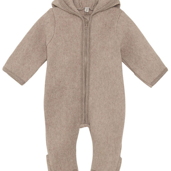 Huttelihut Køredragt - Fleece - Savannah Melange m. Ører Huttelihut Køredragt - Fleece - Savannah Melange m. Ører