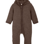 Huttelihut Køredragt - Uldfleece - Brown Melange m. Ører