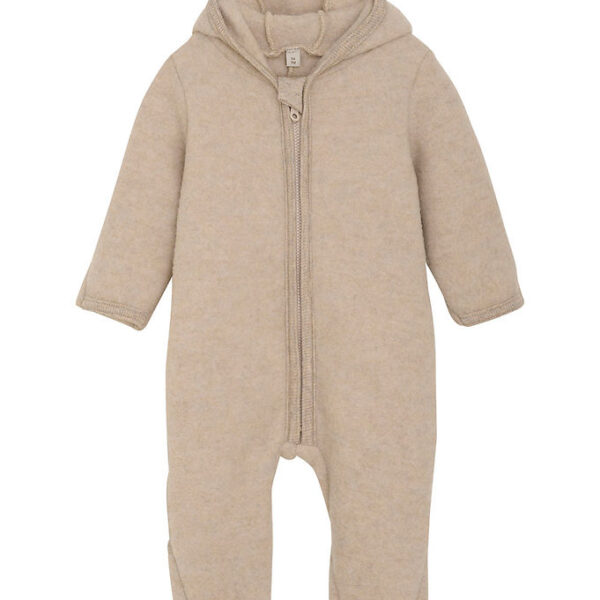 Huttelihut Køredragt - Uldfleece - Camel Melange m. Ører