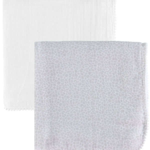 Jack o Juno Babysvøb - 120x120 cm - 2-pak - Pom Pom - Pearl/Gira Jack o Juno Babysvøb - 120x120 cm - 2-pak - Pom Pom - Pearl/Gira