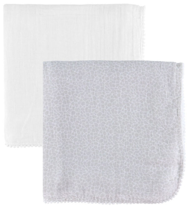 Jack o Juno Babysvøb - 120x120 cm - 2-pak - Pom Pom - Pearl/Gira