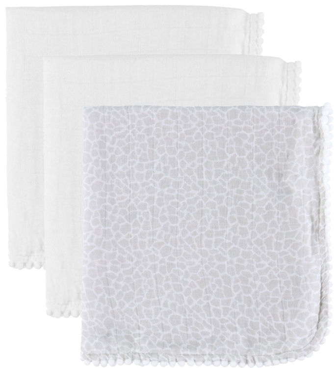 Jack o Juno Stofbleer - 40x40 cm - 3-pak - Pom Pom Mini - Pearl/ Jack o Juno Stofbleer - 40x40 cm - 3-pak - Pom Pom Mini - Pearl/