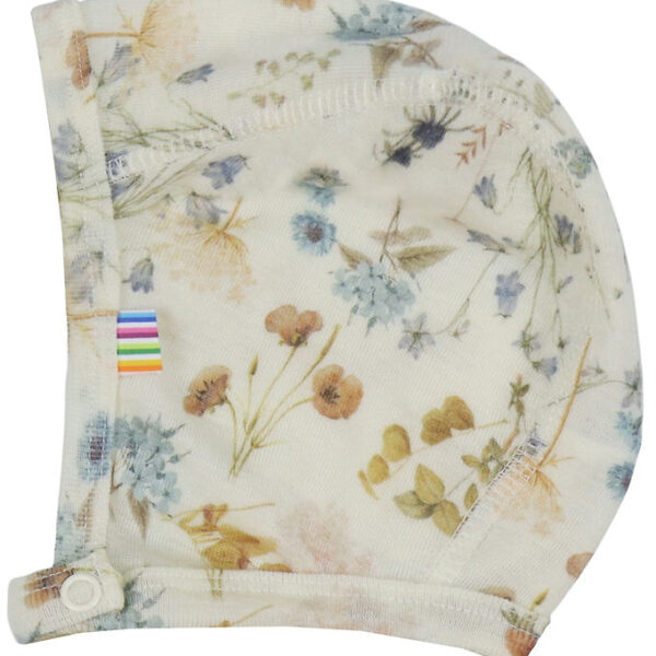 Joha Babyhjelm - Uld - Off White m. Blomster