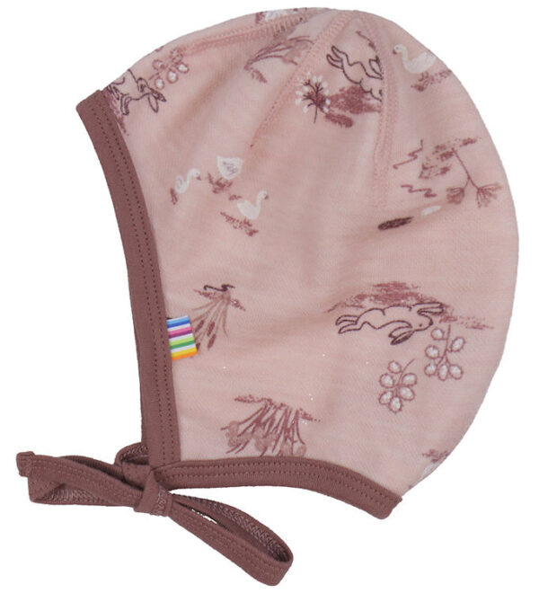 Joha Babyhjelm - Uld/Bambus - Lyserød m. Print Joha Babyhjelm - Uld/Bambus - Lyserød m. Print