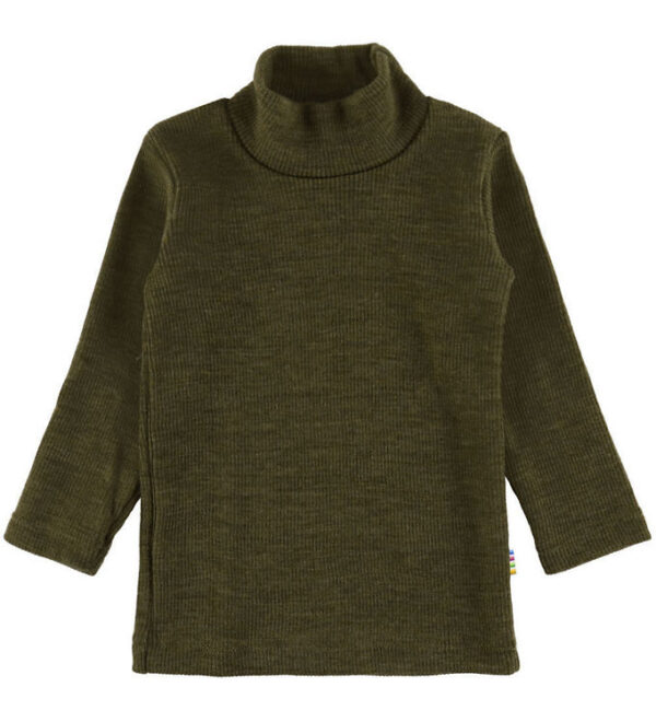Joha Bluse - Rib - Uld - Mos Grøn