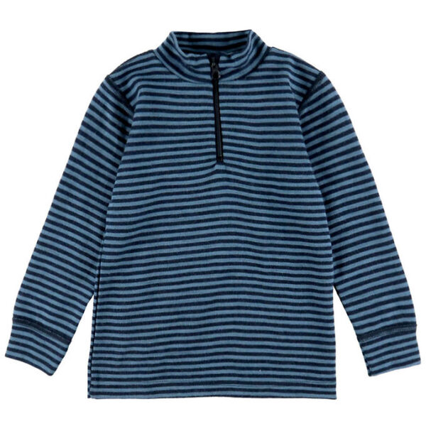 Joha Bluse - Uld - Blå m. Striber